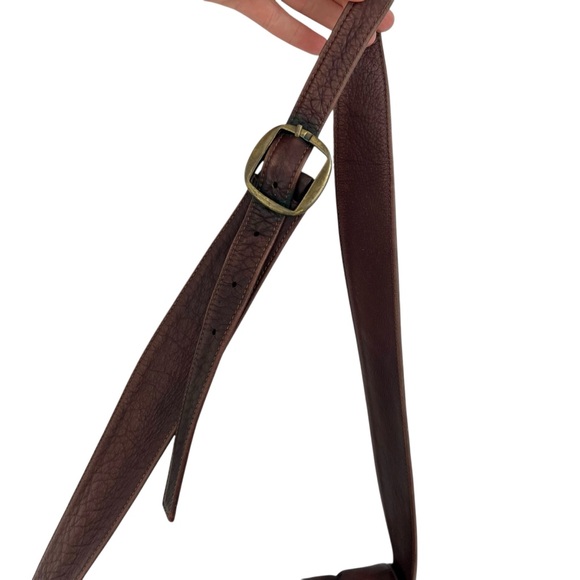 Vintage American Angel Leather Shoulder Bag Brown Flap - Picture 10 of 16